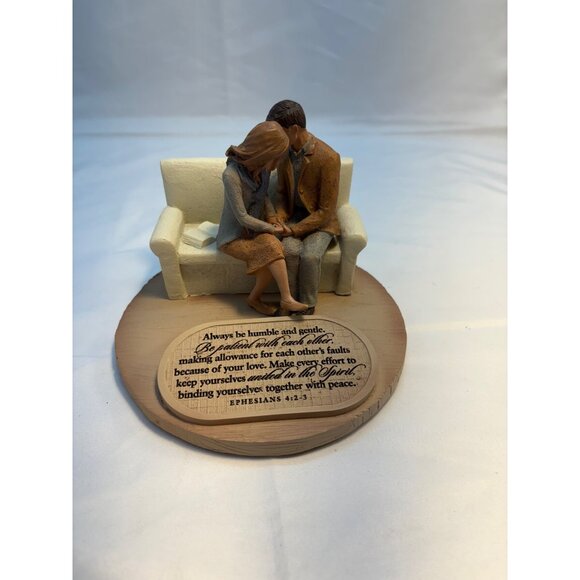 Devoted Acts 2:42 by Lighthouse Christian Products Sculpture of Man and Woman on - Picture 1 of 5